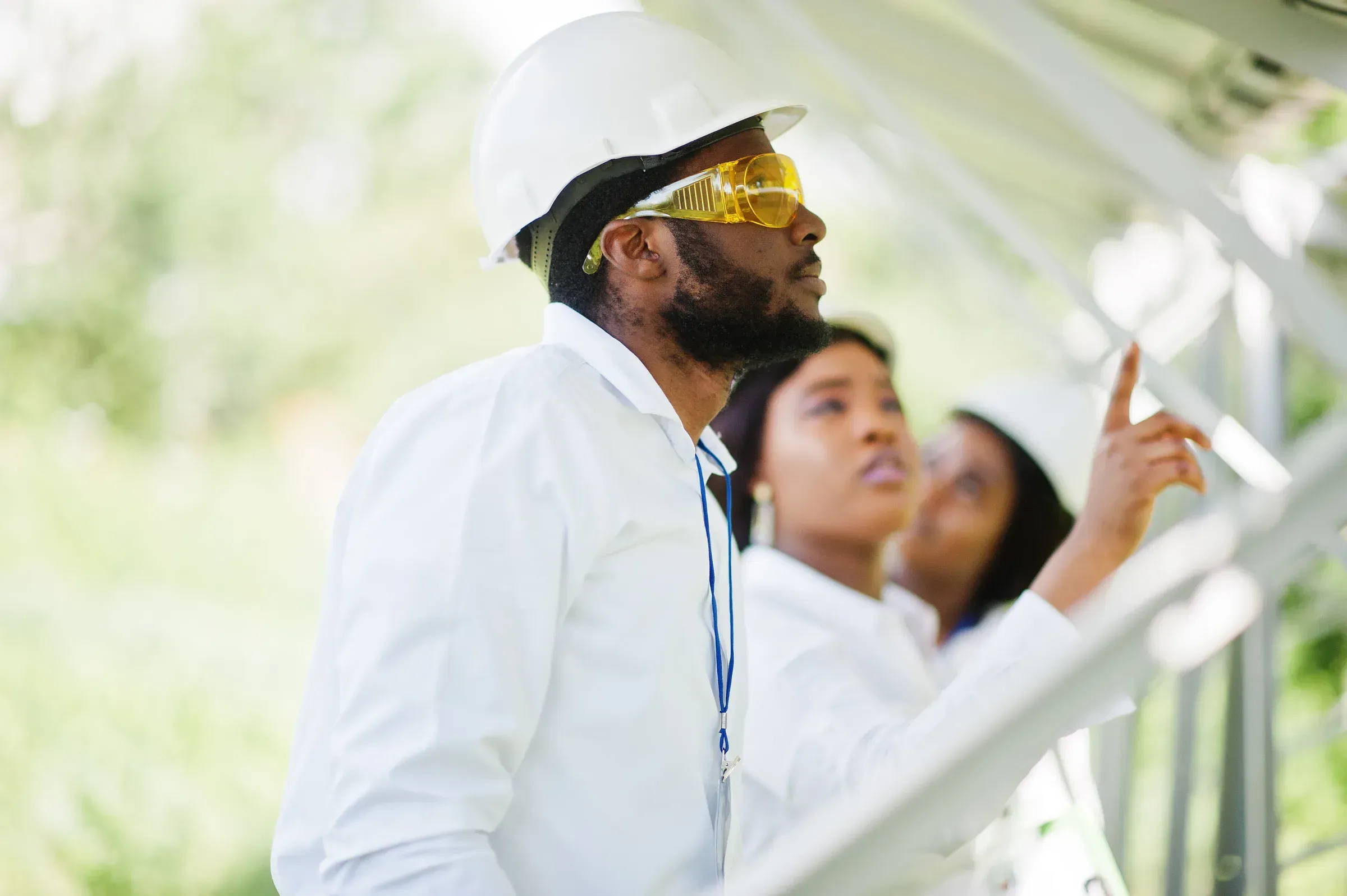 Engineers reviewing field conditions